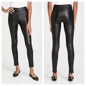 THEORY Adbelle L2 Bristol Leather Leggings Black Size 8 NWT